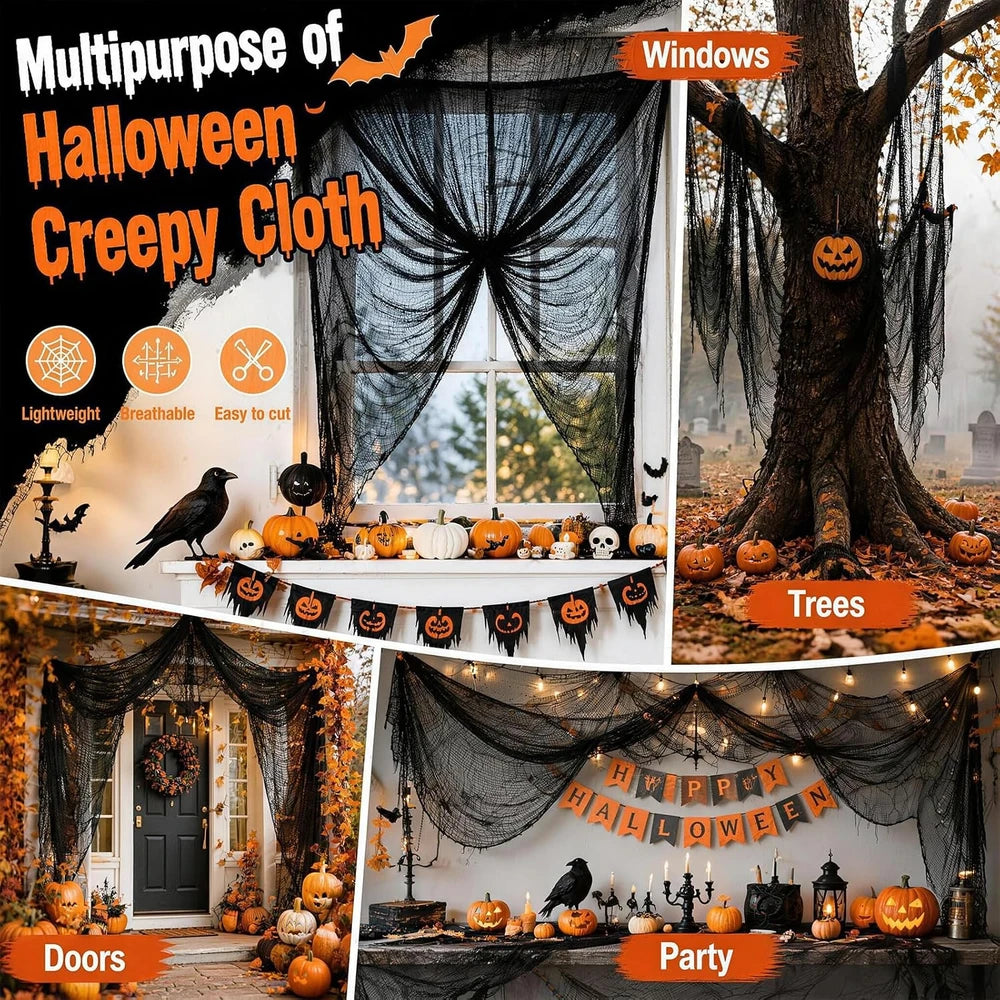 Black Creepy Cloth Halloween Decor
