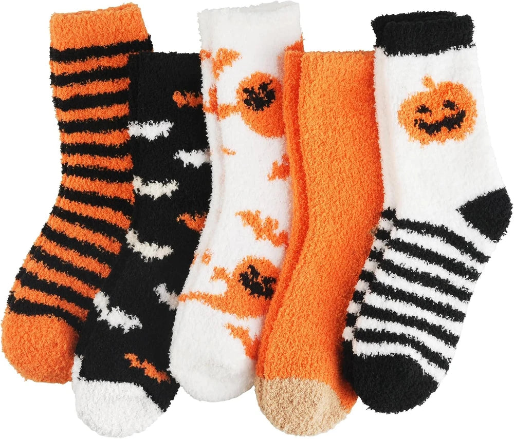 Fuzzy Halloween Slipper Socks