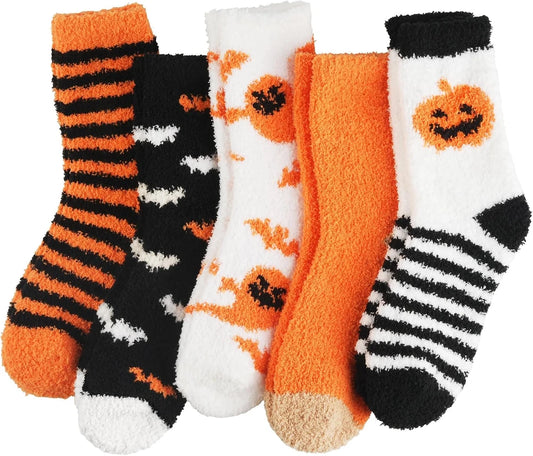 Fuzzy Halloween Slipper Socks