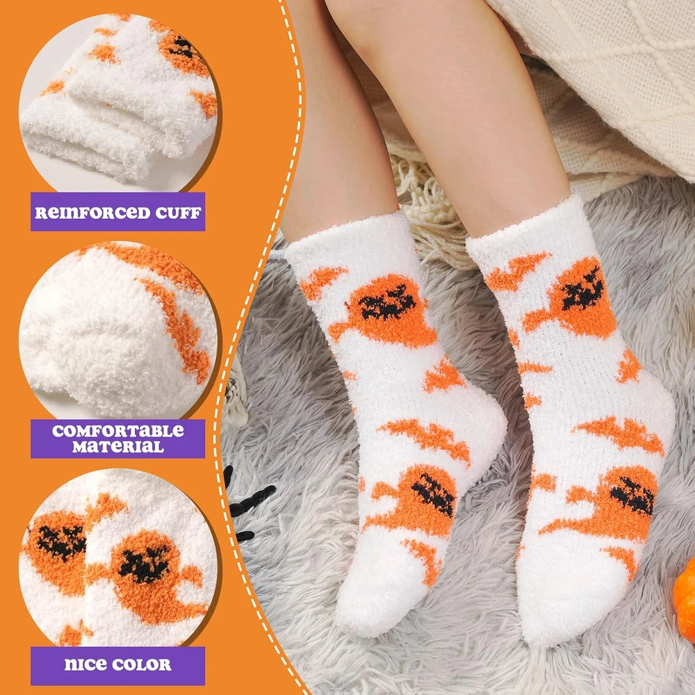 Fuzzy Halloween Slipper Socks