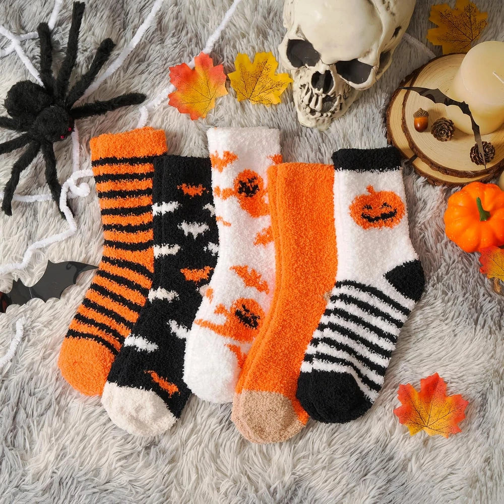 Fuzzy Halloween Slipper Socks