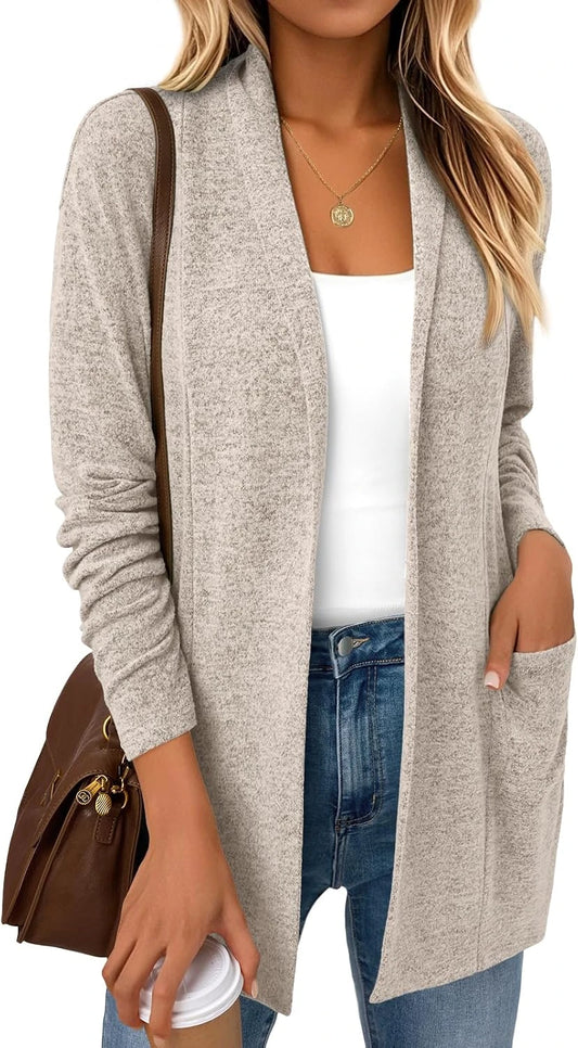 Lightweight Open Front Cardigan