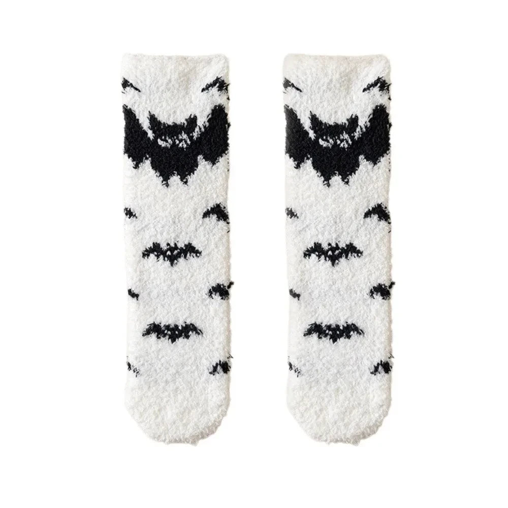 Spider Soft Coral Fleece Halloween Socks