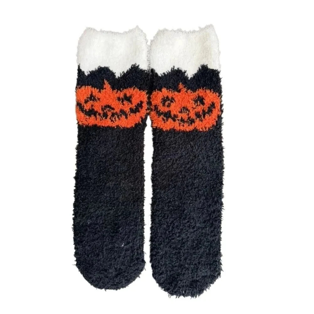 Spider Soft Coral Fleece Halloween Socks