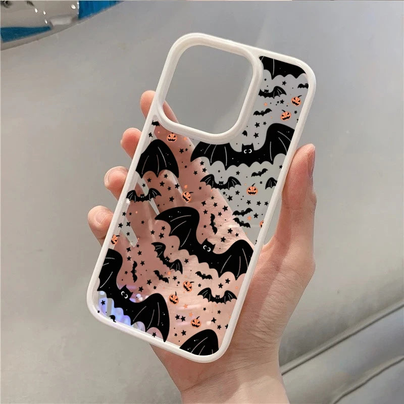 Ghost Bat Pumpkin Halloween Clear Phone Case