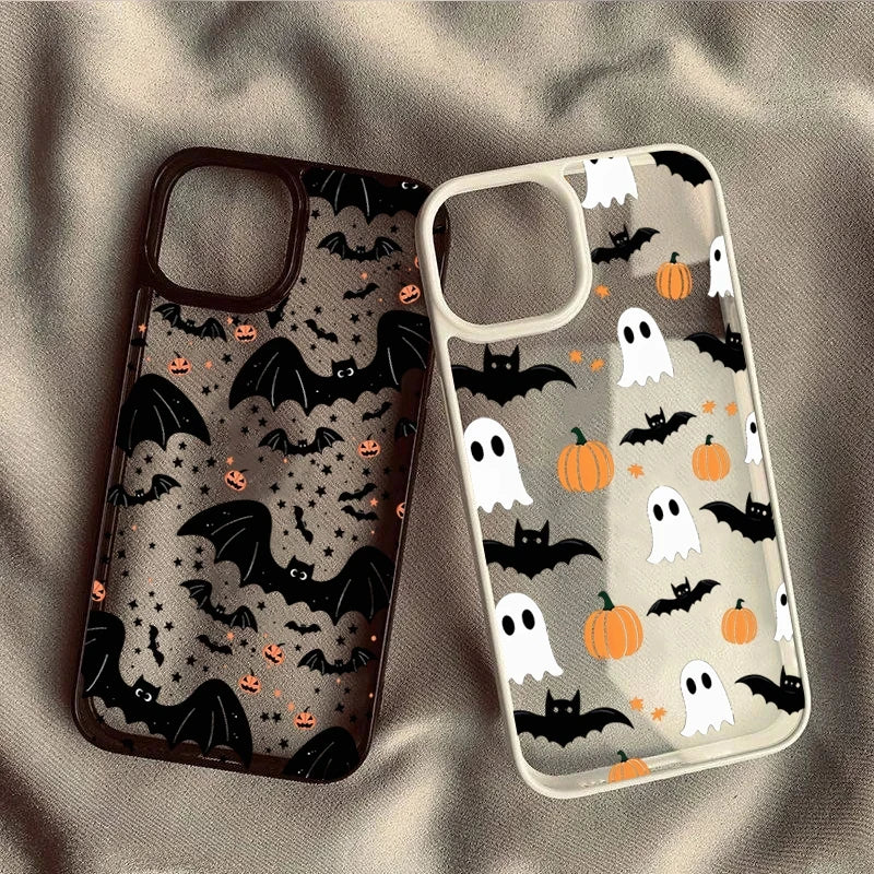 Ghost Bat Pumpkin Halloween Clear Phone Case