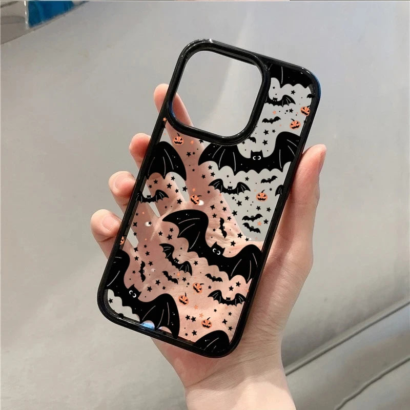 Ghost Bat Pumpkin Halloween Clear Phone Case