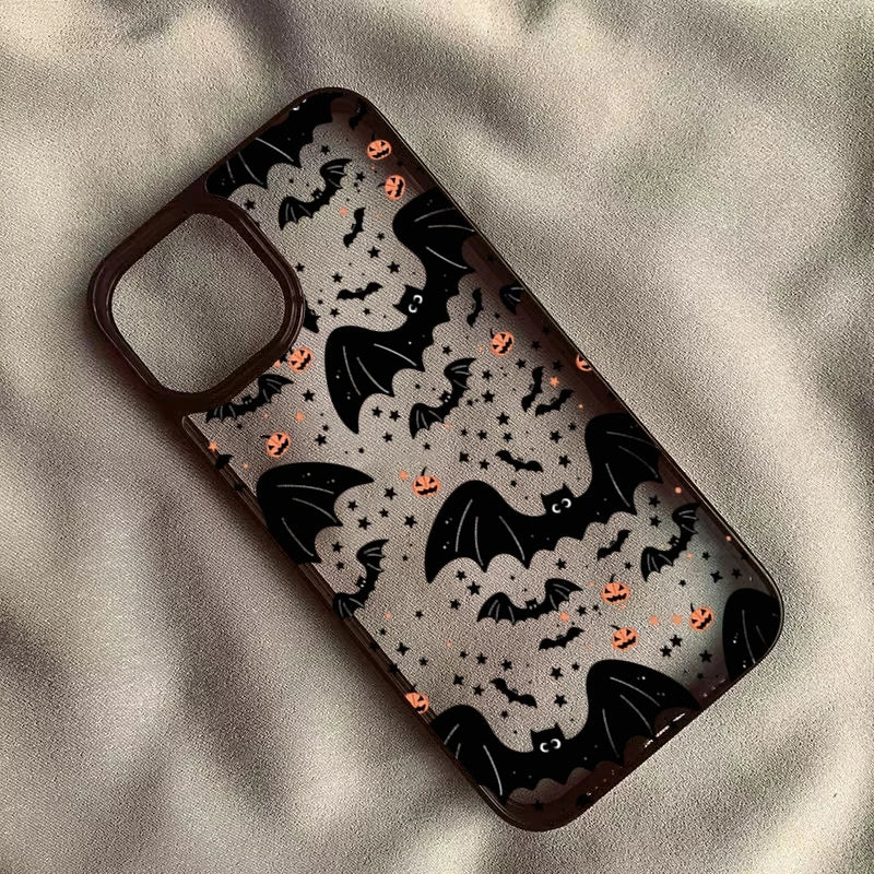 Ghost Bat Pumpkin Halloween Clear Phone Case