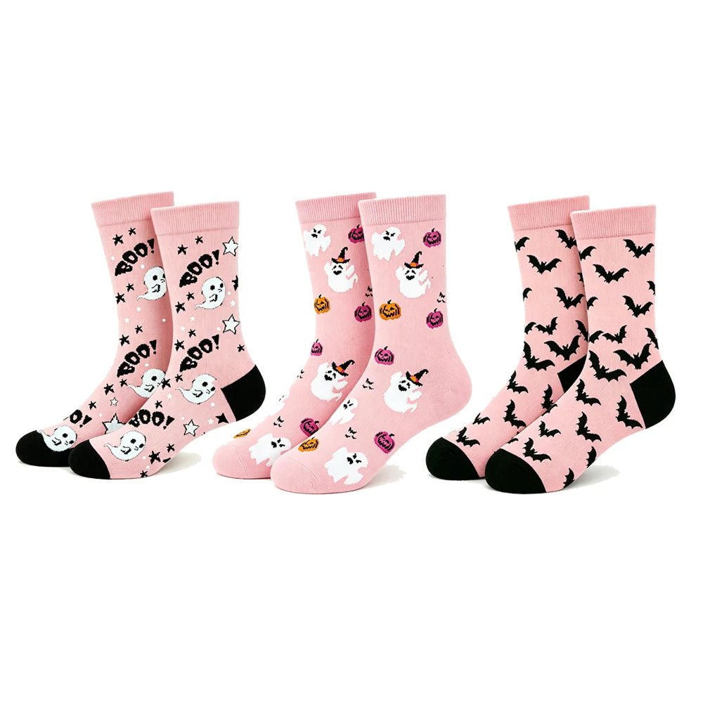 1 Pair of Halloween Casual Socks for Men and Women in Autumn and Winter, Fun Pumpkin Bat Socks, Perfect Gift for Halloween