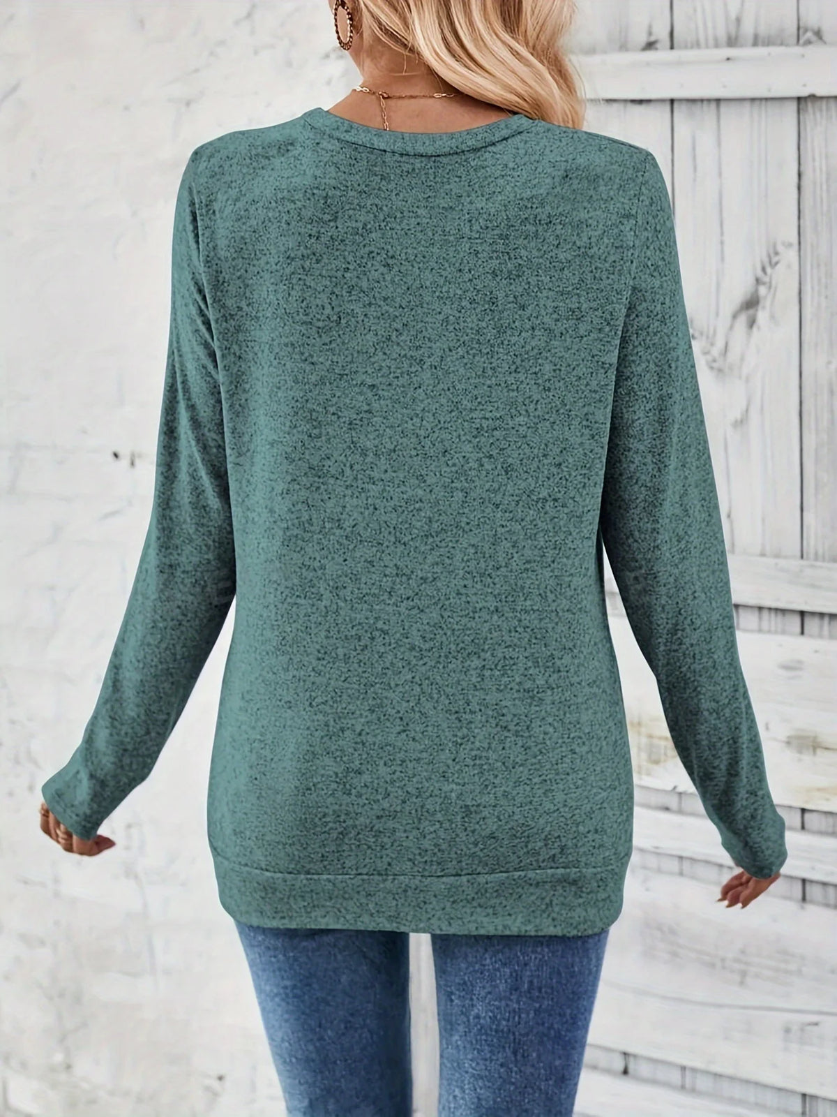 Button Decor Ruched T-Shirt