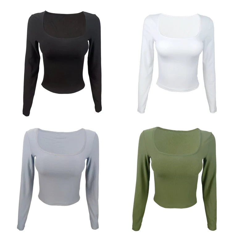 Long Sleeve Slim Tops