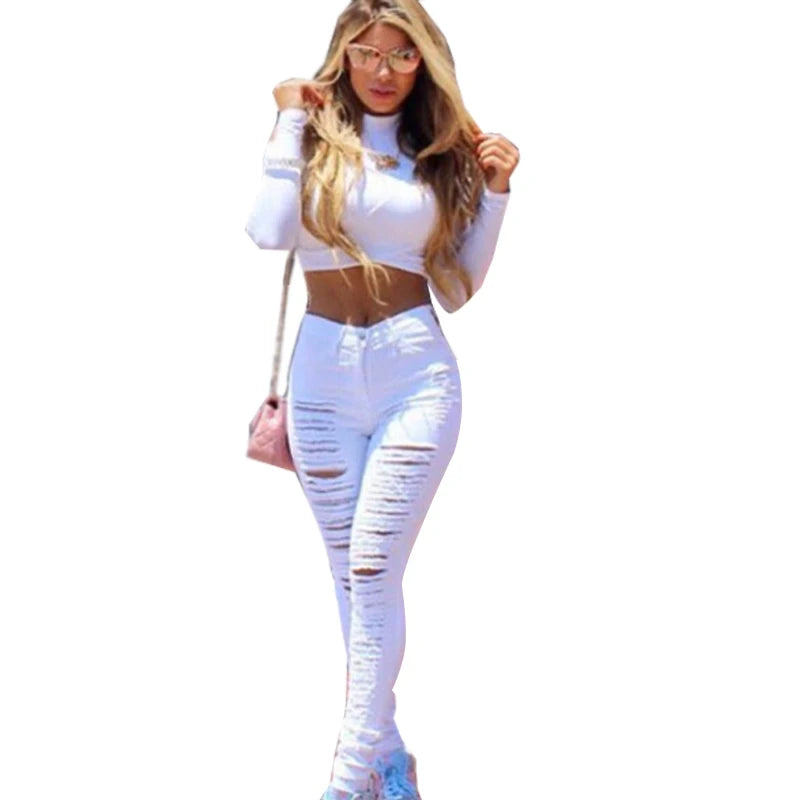 High Waist Ripped Jeans