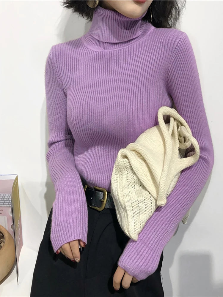 Knitted Ribbed Pullover Sweater