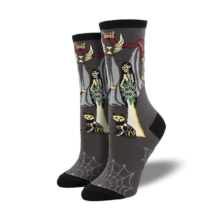 12 Styles Halloween Cartoon Pumpkin Owl Unisex Crew Socks Women Men Novelty Cotton Creative Halloween Party Socks Couple Gifts