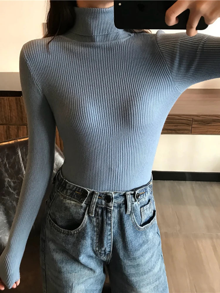 Knitted Ribbed Pullover Sweater