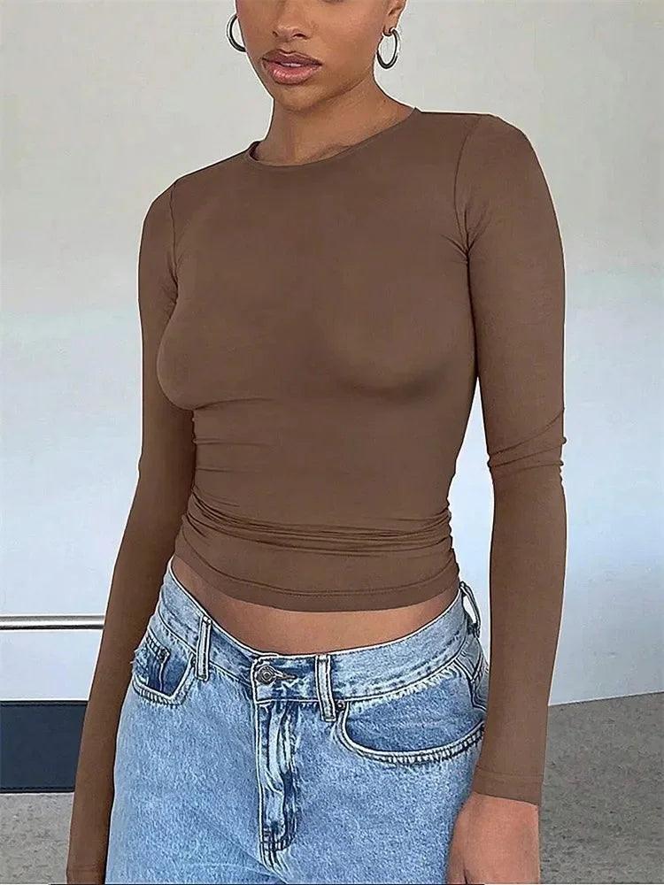 Basic Long Sleeve Crop Top