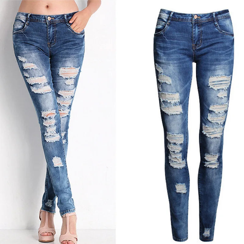 High Waist Ripped Jeans