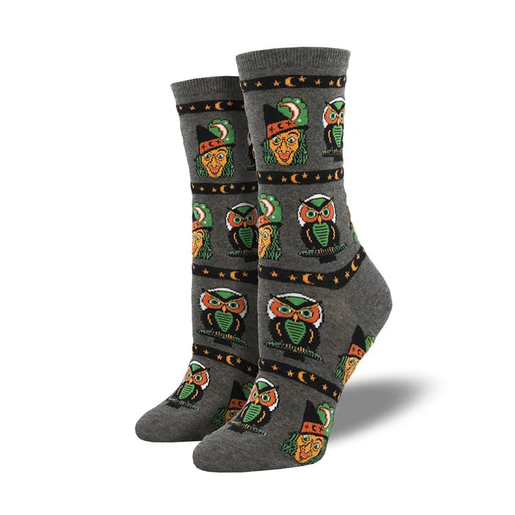12 Styles Halloween Cartoon Pumpkin Owl Unisex Crew Socks Women Men Novelty Cotton Creative Halloween Party Socks Couple Gifts