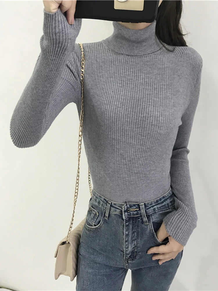 Knitted Ribbed Pullover Sweater