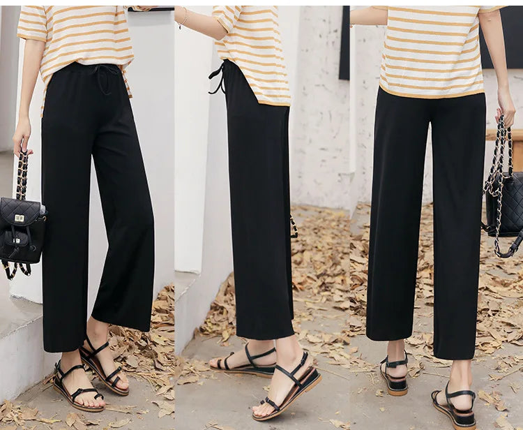 Ankle-Length Wide Leg Pants