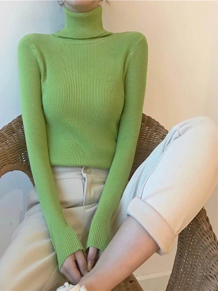 Knitted Ribbed Pullover Sweater