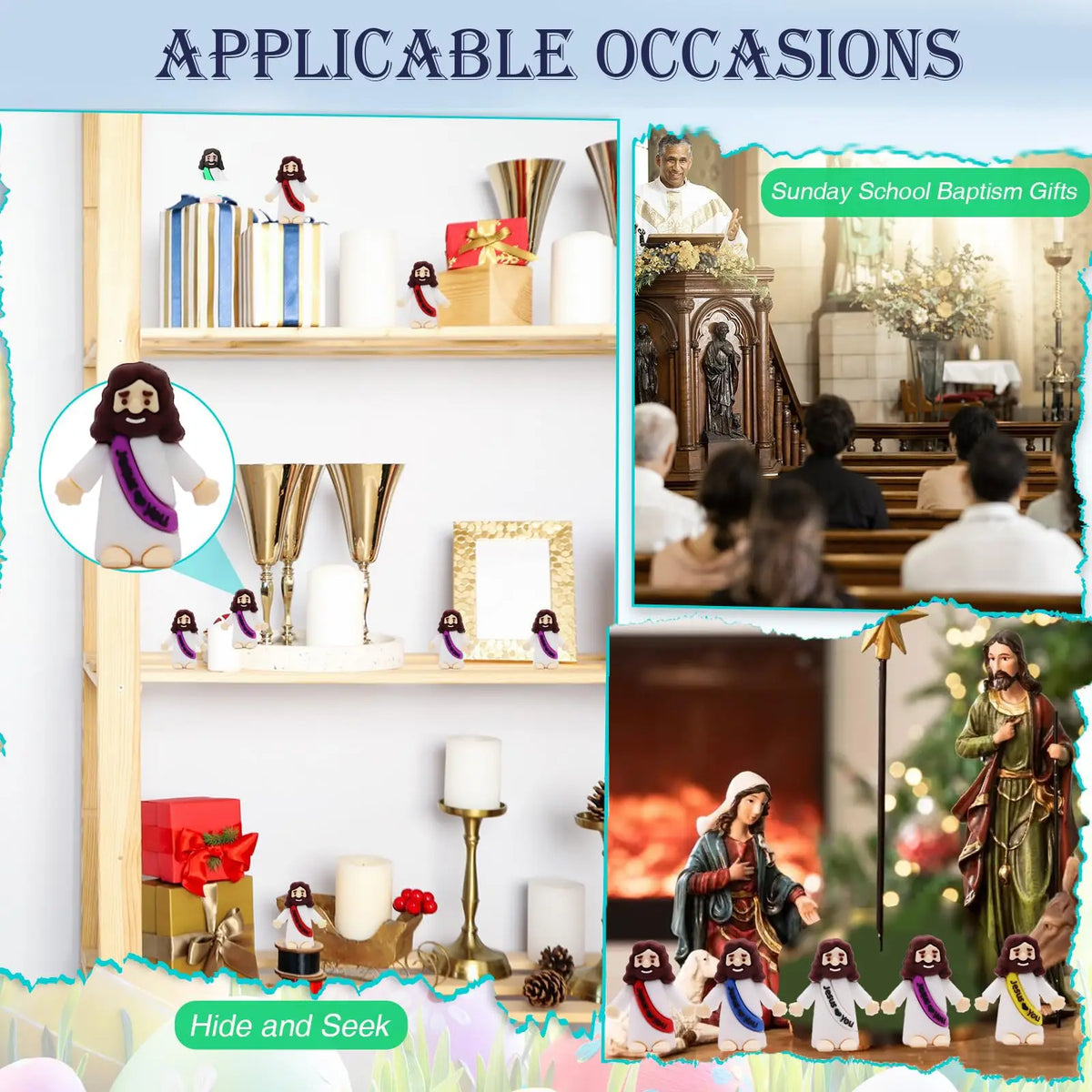 10-50PC Mini Jesus Statue Set