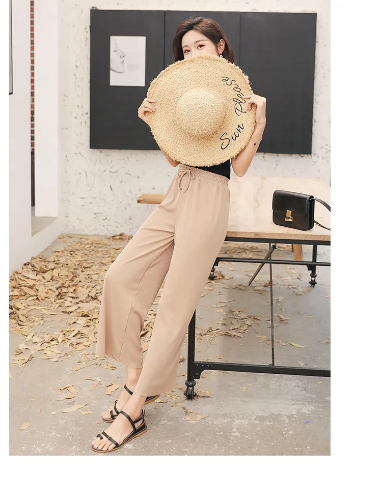Ankle-Length Wide Leg Pants
