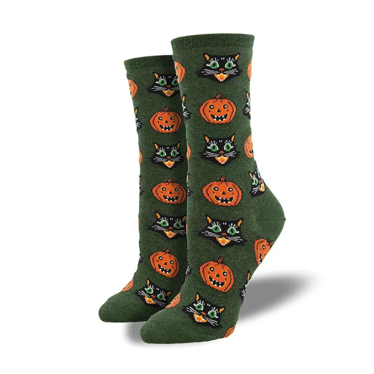12 Styles Halloween Cartoon Pumpkin Owl Unisex Crew Socks Women Men Novelty Cotton Creative Halloween Party Socks Couple Gifts