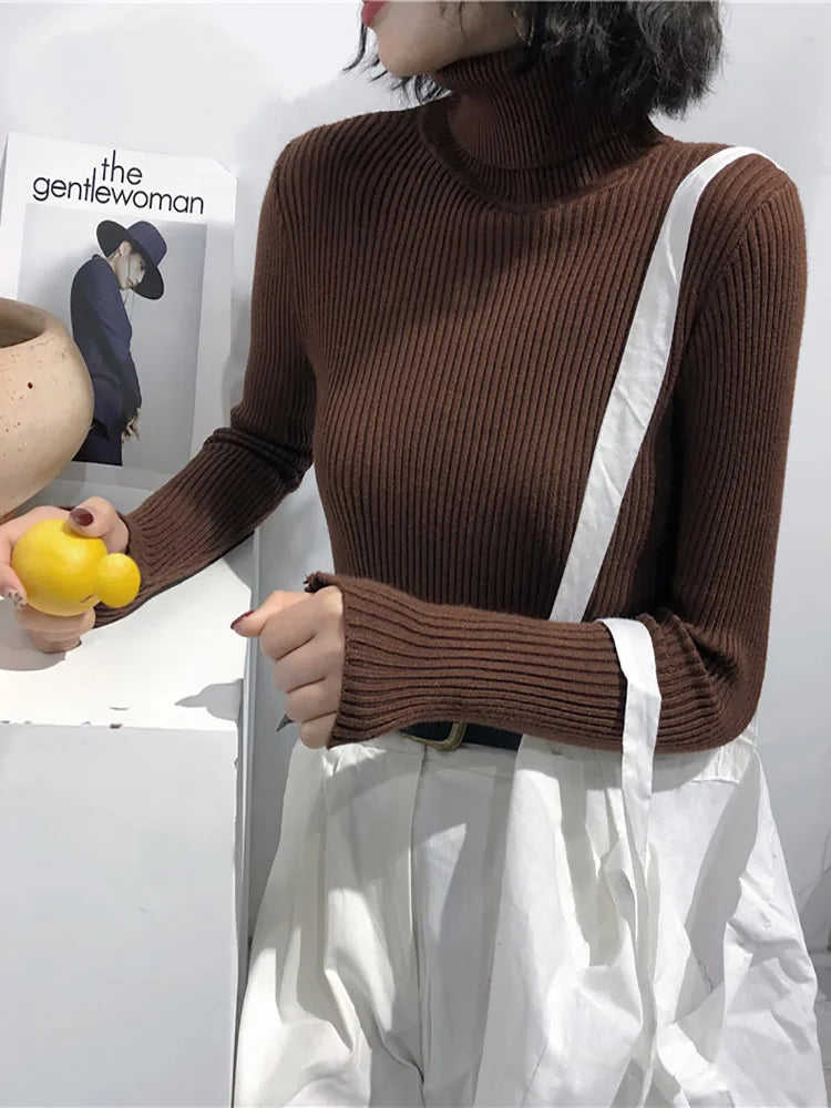 Knitted Ribbed Pullover Sweater