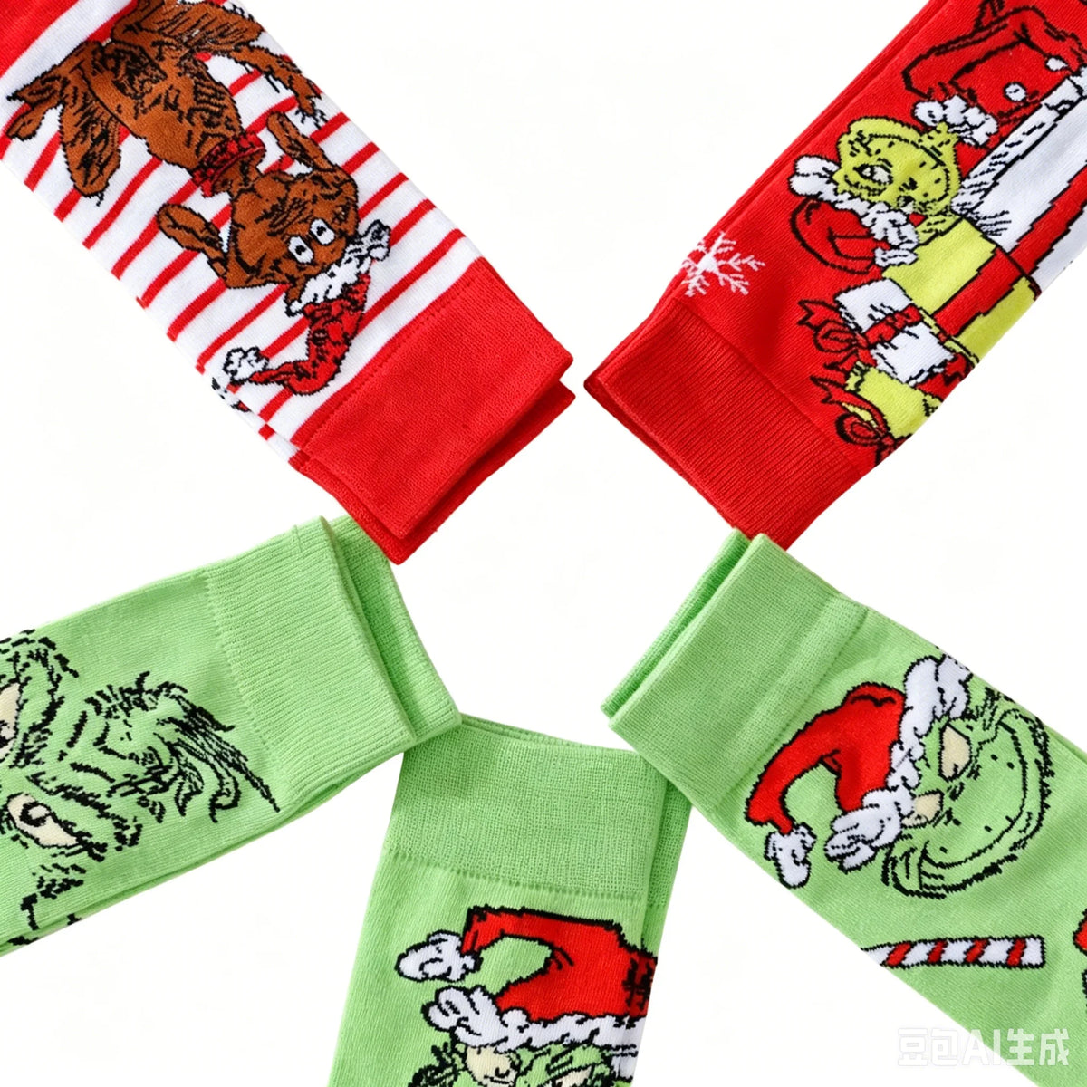5 Pairs of Novel and Interesting Christmas Cartoon Women's High Socks Breathable Cotton Printed Couple Knitted Gift Socks
