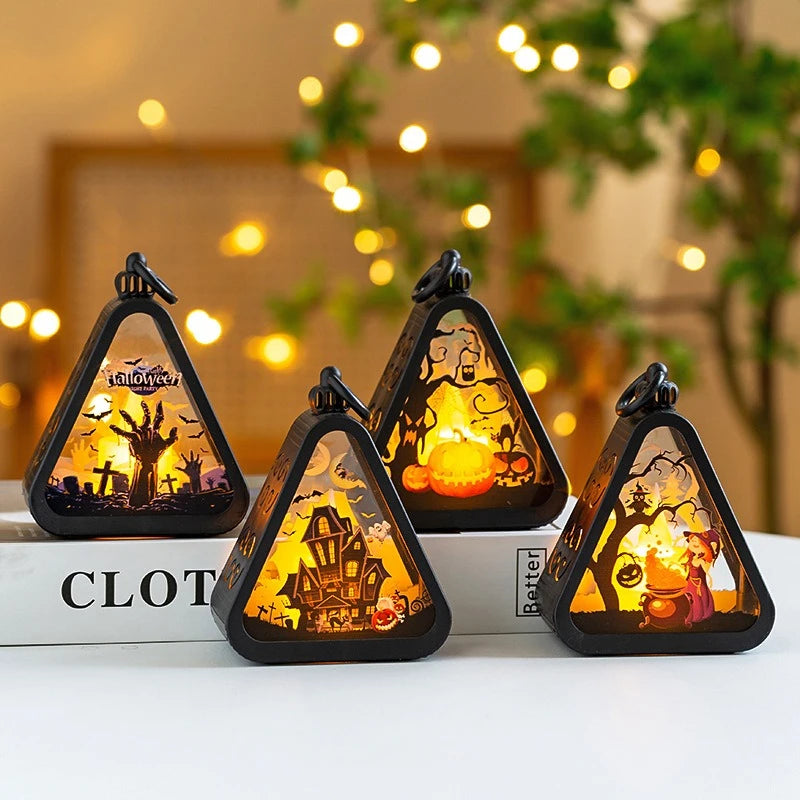 Halloween Decoration Lights For Bedroom Garden Party Decoration Atmosphere Light Cute Ghostaments Hanging Ghosts Horror Props