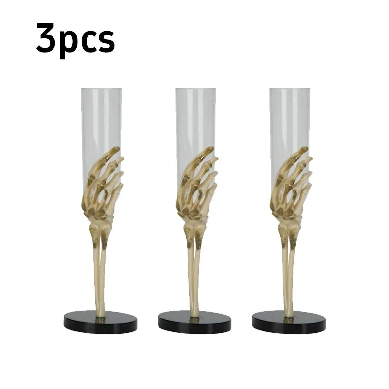 Halloween Decorations Retro Goblet Tableware Skeleton Hand Arm Design Plastic Champagne Flutes Halloween Party Bar Accessories