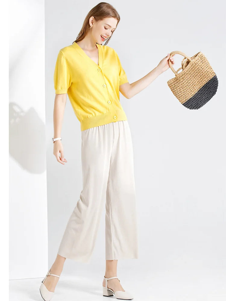 Ankle-Length Wide Leg Pants