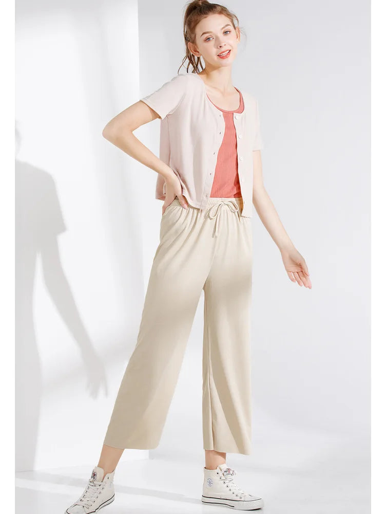 Ankle-Length Wide Leg Pants